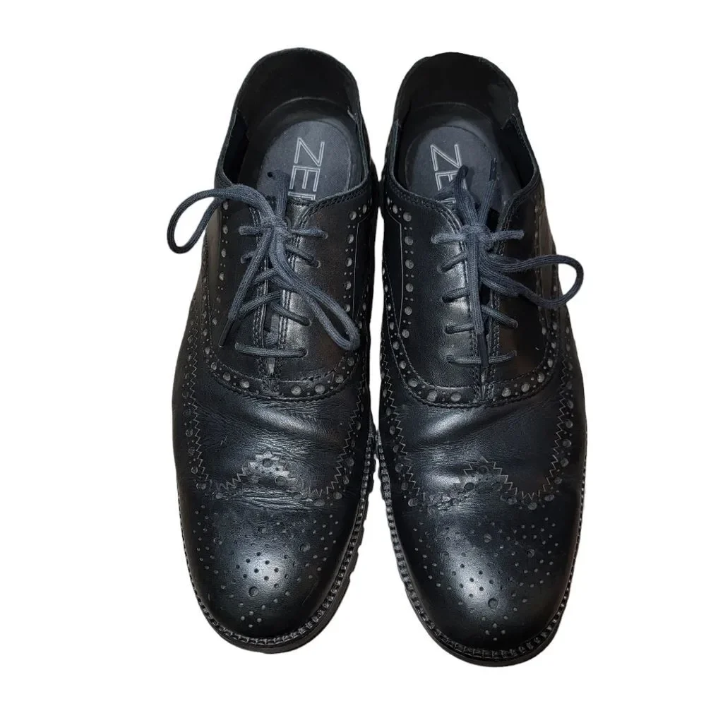 Cole Haan Zerogrand Mens Shoes Black Leather Wingtip Oxford Size 11